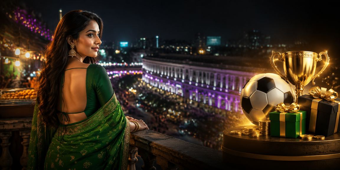 Street scene with festive lights in Connaught Place Delhi