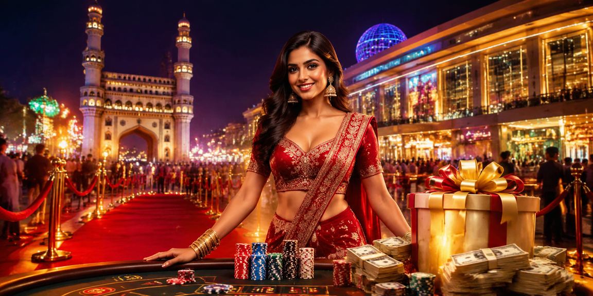 Hyderabad's Charminar area vibrant with night casino and betting atmosphere