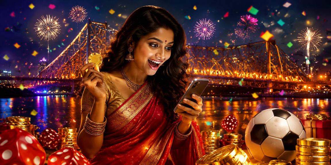 Players enjoying lively card games in colorful sarees in Kolkata